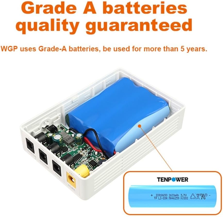 Generic 12V 9V 7800MAh 6 Uninterruptible Power Supply for Router Modem Output Battery Hours Runtime UPS Backup Power