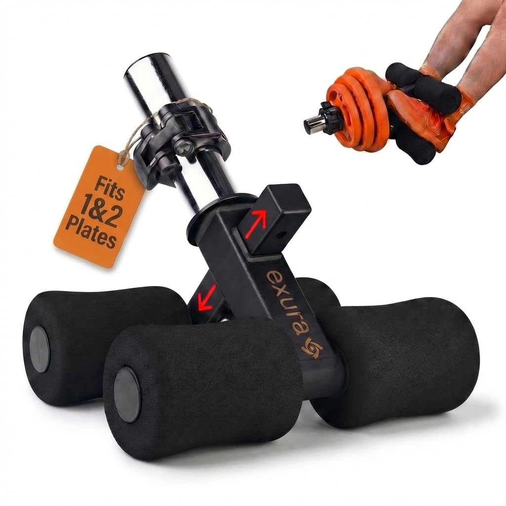 Exura Tib Bar Adjustable Tibialis Trainer for ATG & Knees Over Toes, Fits 1” and 2” Plates, Tibialis Bar for Shin, Ankle & Lower Leg Strength, Calf Raise & Leg Extension Workouts