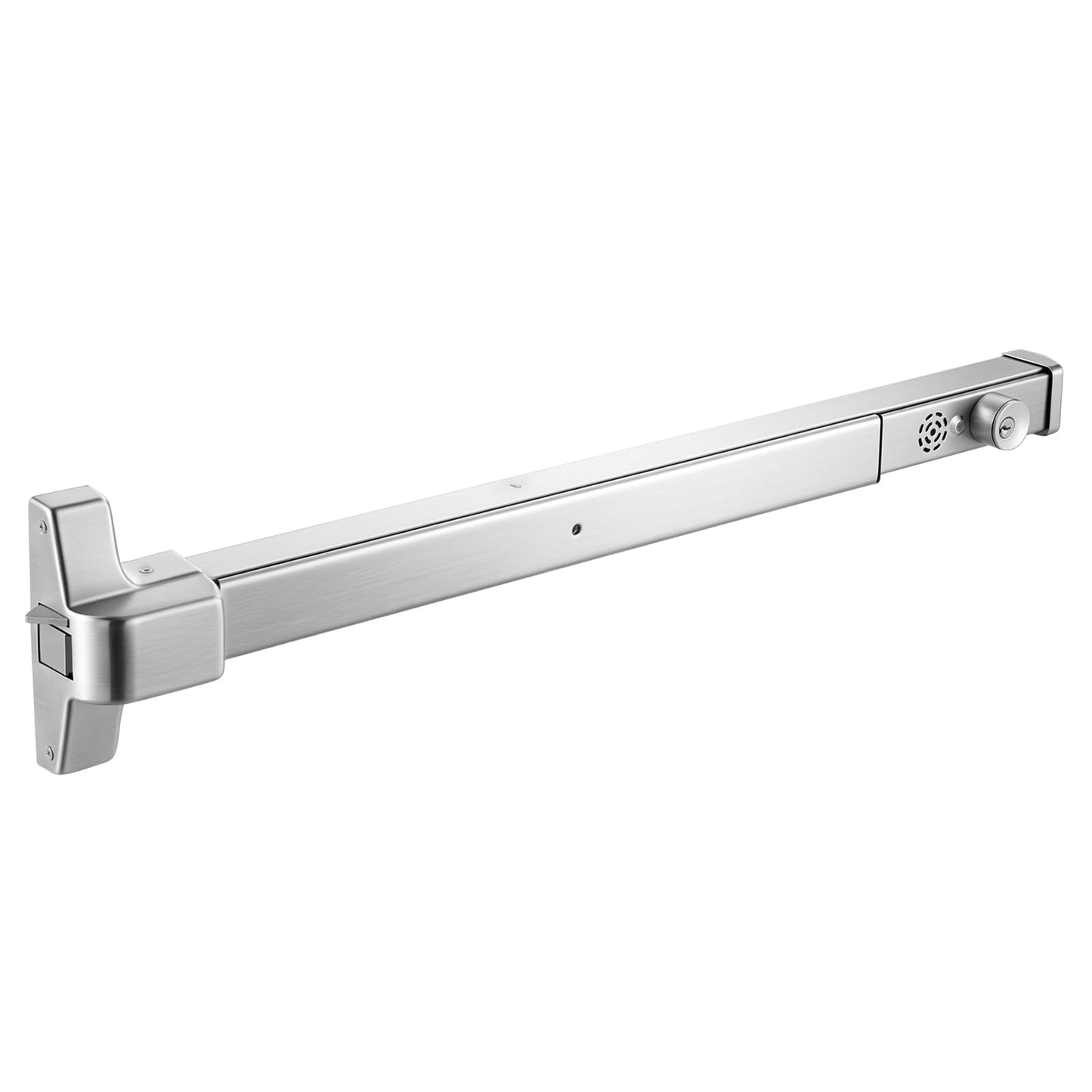 VEVOR Push Bar Panic Exit Device, 31" Stainless Steel Commercial Panic Bar for Exit Doors, Emergency Exit Door Hardware with Auto Alarm System and Sticker, for 31"-46" Wood or Metal Door, Silver