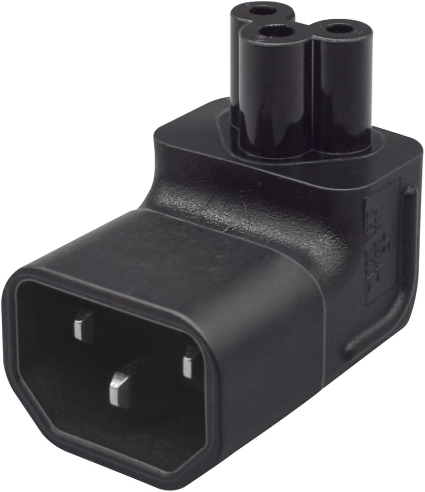 TEWOXIN 2PCS IEC320 C14 C5 10A 250V, (2PCS C14 C5 Up Bend to Power Adapter Converter, for Laptop, Computer Monitor, TV