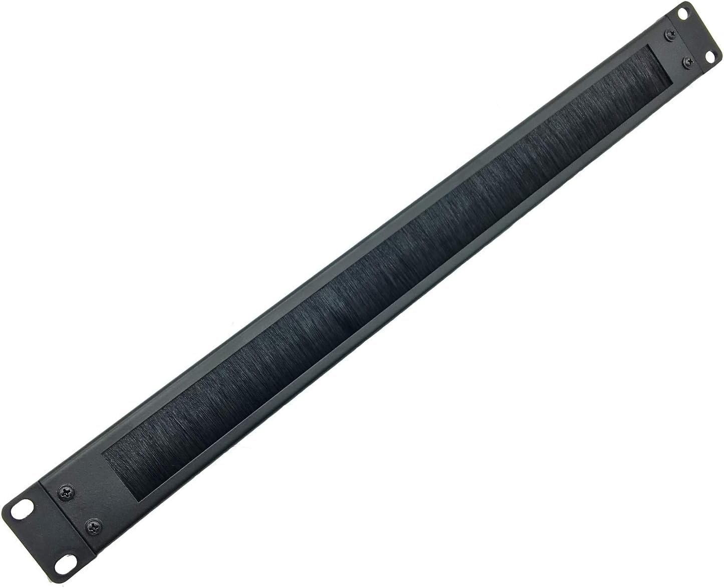 JINGCHENGMEI 2 Pack-1U 19-inch 19" (BF01UAB2PC) Brush Panel Rack Mount Disassembled Cable Management Panel with Brush