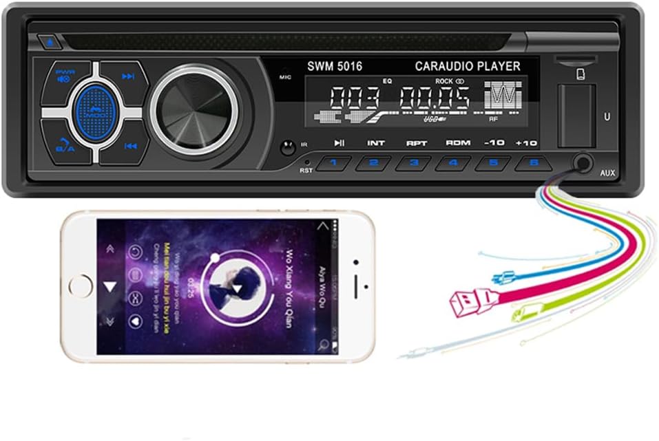 WEPARTICULAR Player,MP3 Single Din Car Stereo CD DVD USB Music Unit Car Radio,Support Bluetooth FM/RDS/USB/AM