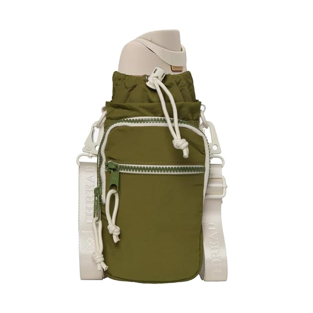 Thread Wallets Aqua Sling - Carry Your Water Bottle with Pockets for Cash, Phone, and Keys (Olive)