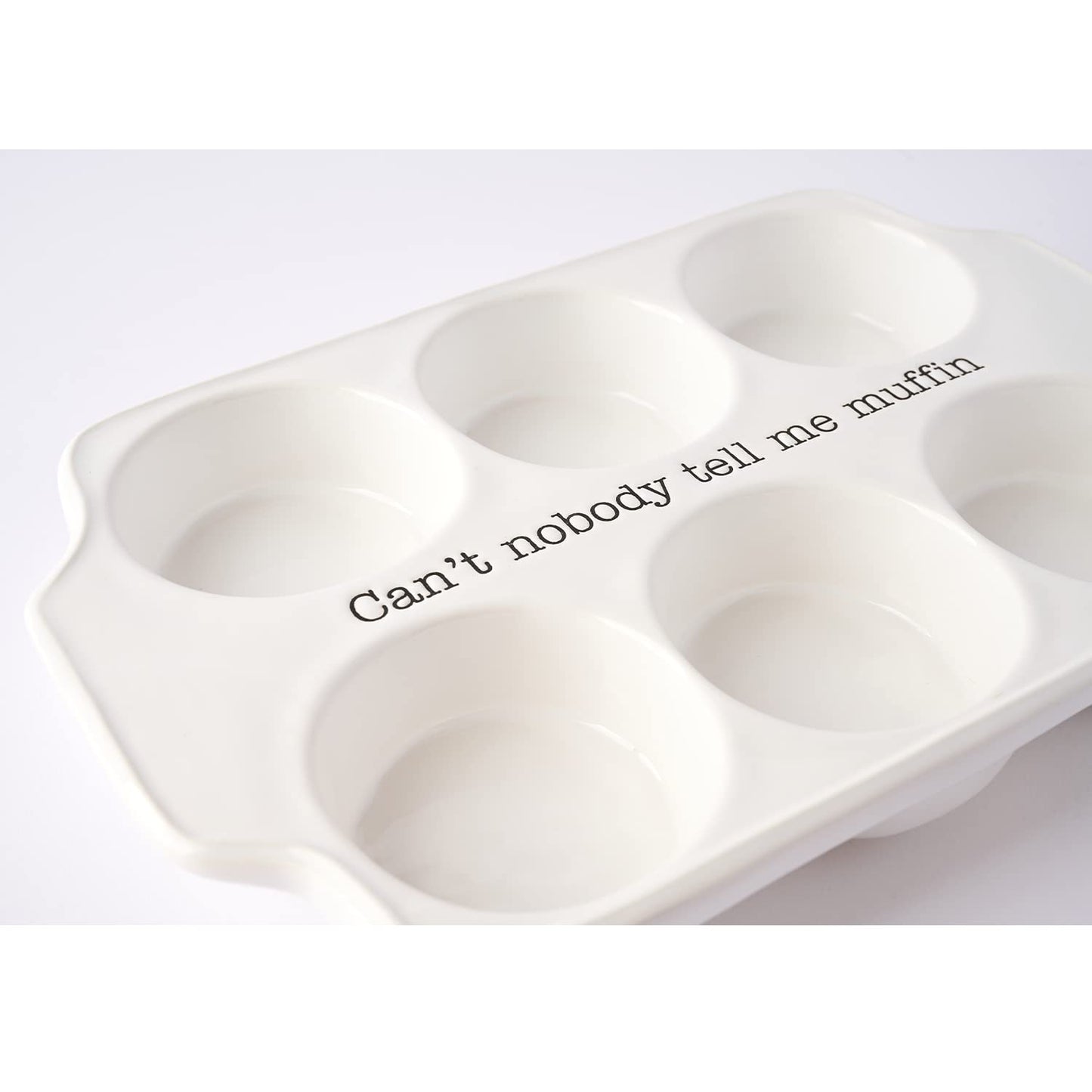 MUD PIE Circa Muffin Tray and Spatula Set, White, 12" x 8"