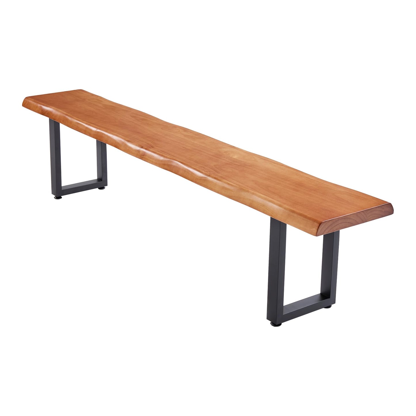 quanzhoulong Stylish Brown Wooden Long Bench with Sturdy Metal Legs – Versatile Seating for Office, Restaurant, Living Room, and Meeting Room(Brown Bench,78.7in)