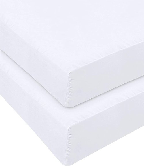 Microfiber 2-Pack 1800 Ultra Soft and Comfy Fitted Bottom Bed Sheets - 39" x 75" Great for Kids, Guest, Dorm, Camp, Twin Beds (Twin, White)