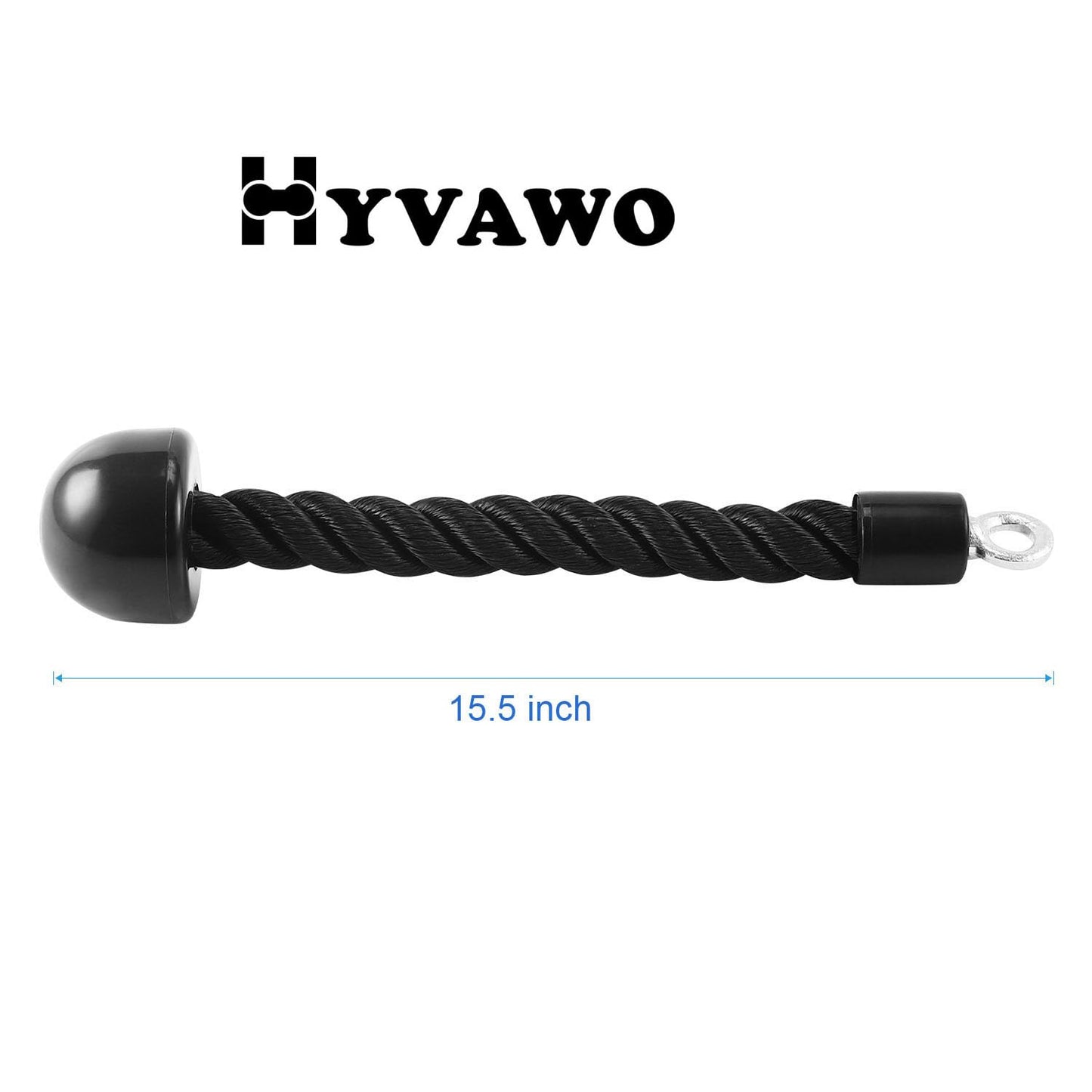 HYVAWO Pull Down Rope Single Grip Tricep Bicep Exercise Attachment for Cable Machines Gym Pulley Workout (Black 2 Pack)