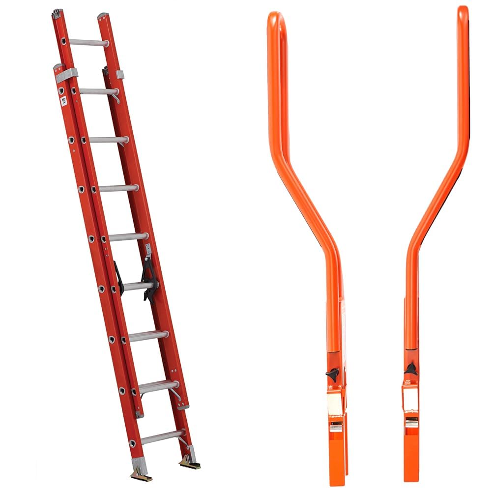 Louisville 16' Extension Ladder and Guardian Ladder Extension Safety System Bundle