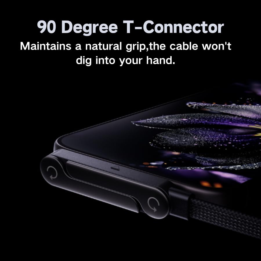 2 1 240W 2026 Sideways Phone Charger, in Invisible Holder Charger Cable, Braided Fast Charge Cable with Built-in Phone