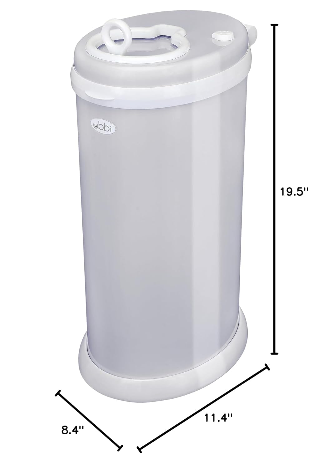 Ubbi Stainless Steel Diaper Pail - Odor Locking Design, No Special Bags Needed | Award-Winning Gray