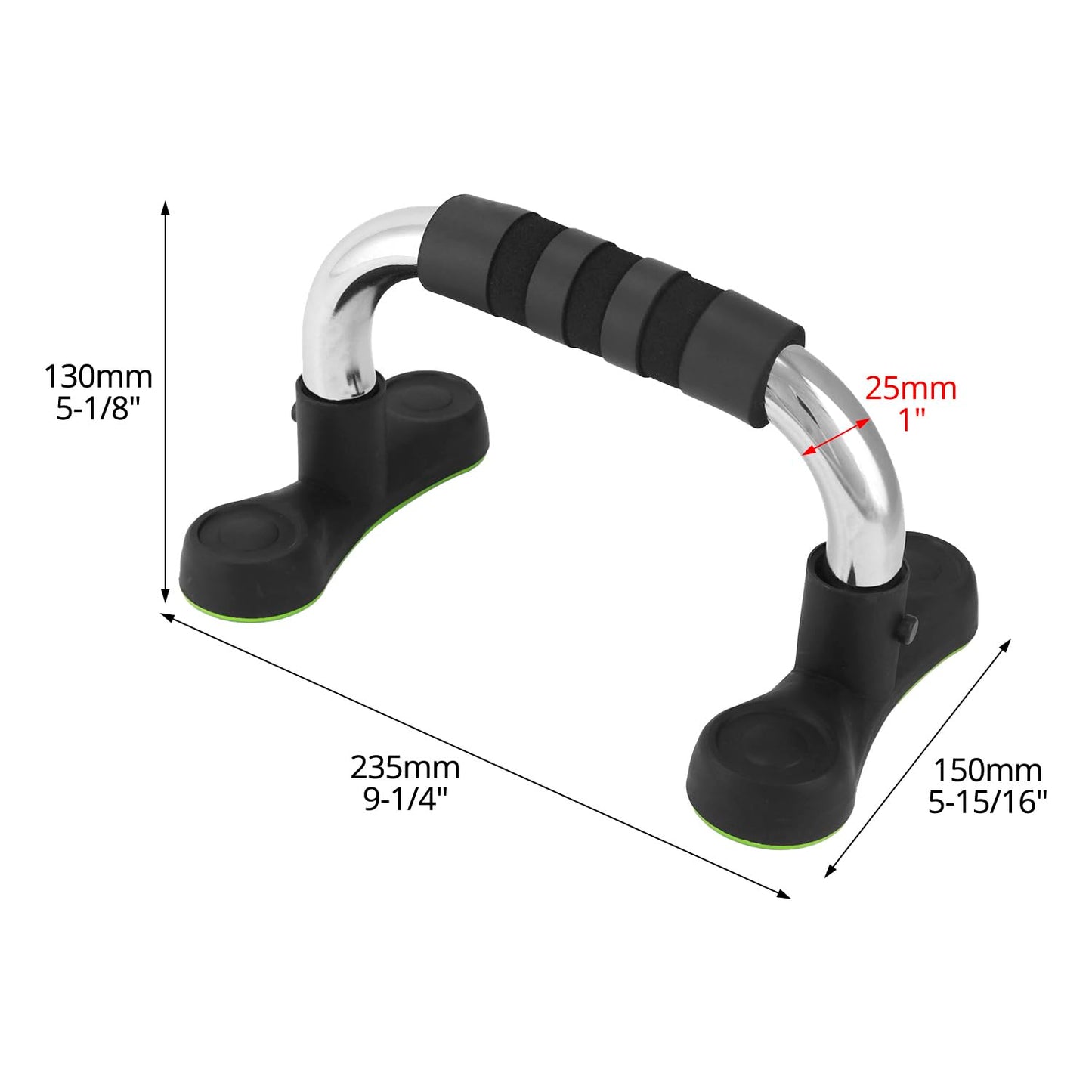 QWORK Steel Push Up Handles for Floor, Portable Push Up Stands with Non-Slip Grip, Angled Incline
