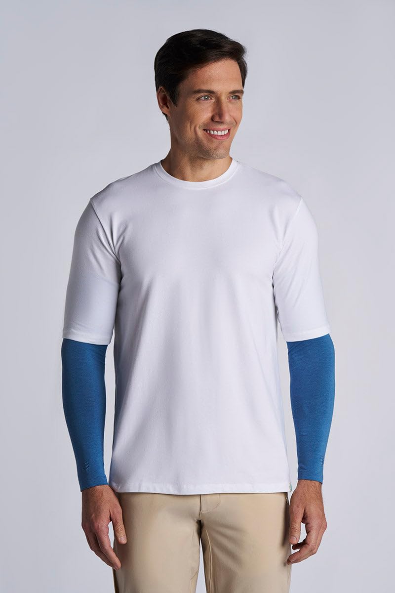 Coolibar Men's Sun Sleeves - UPF 50+ Sun Protection - Navagio in Blue Dusk