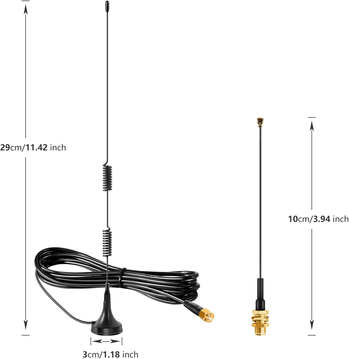 slinkdsco 915MHz ESP32 V3 915MHz 10cm (2 Sets), Meshtastic Long Range Lora Magnetic Base Antenna with SMA Male for LoRa