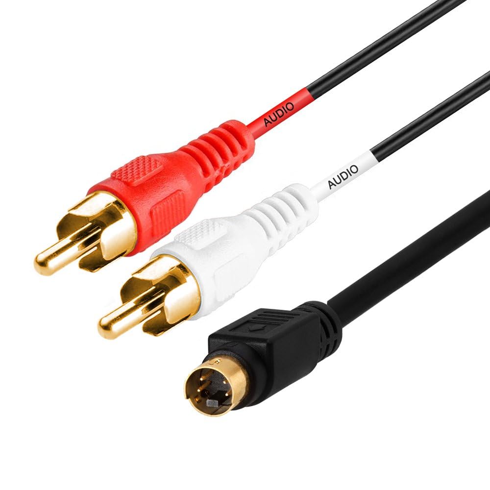 Cmple 75 4-PIN - S Video Cable ft SVHS Video Cable Mini Din S-Video Cord for Home Theater, Camcorder, DSS Receiver, DVD