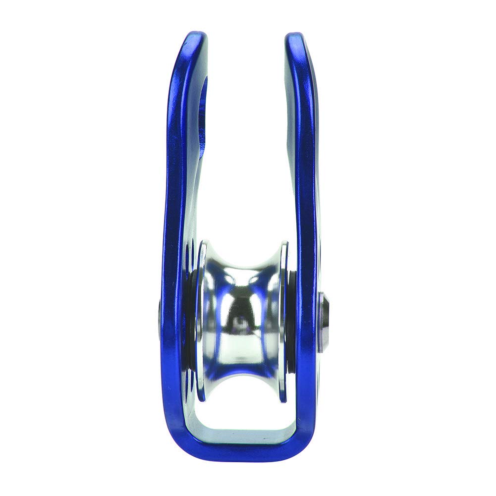 Omabeta Pulley, Heavy-Duty Aluminium Alloy Construction with Smooth Rotation, Single Rope Pulley Block, for Climbing and Hauling, Blue, for 8-12mm Rope