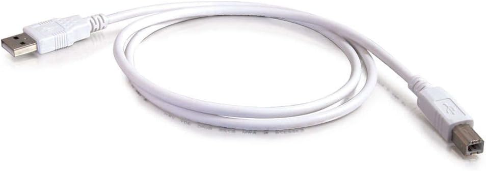 C2G 2.0 3.28 (1 13171 USB Cable, USB Cable, USB A to B Cable, Feet Meter), White, Cables to Go