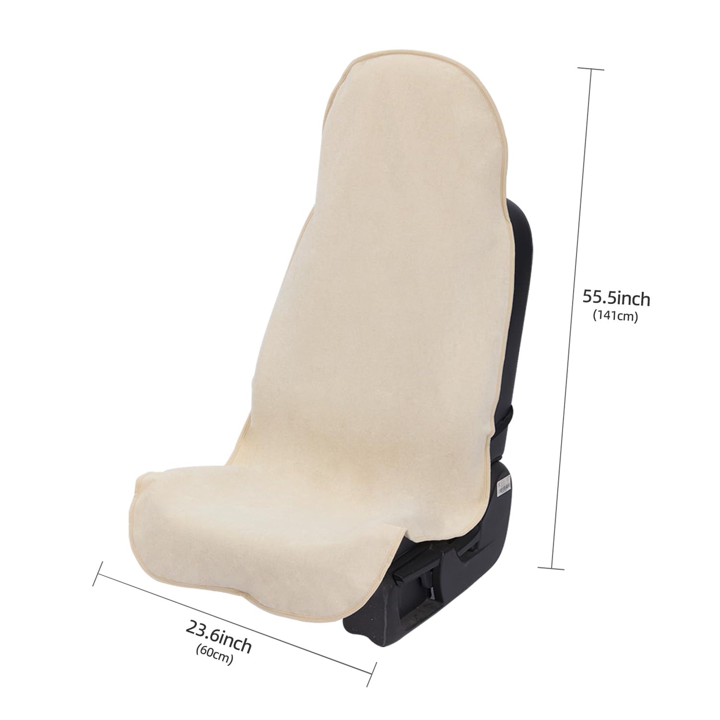 COLINOO Waterproof Car Seat Cover Universial Fits Car Sweat Towel for Trucks SUV Car Seat Protector Beige 2 Pieces