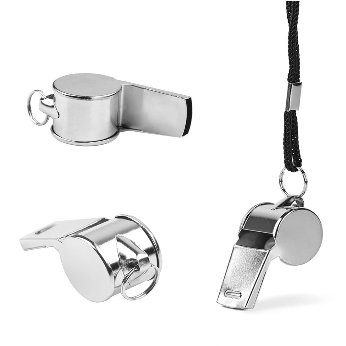 suyncyi 6Pack Stainless Steel Whistle with Lanyard, Loud Crisp Sound Whistle Ideal for Coaches, Referees, and Official