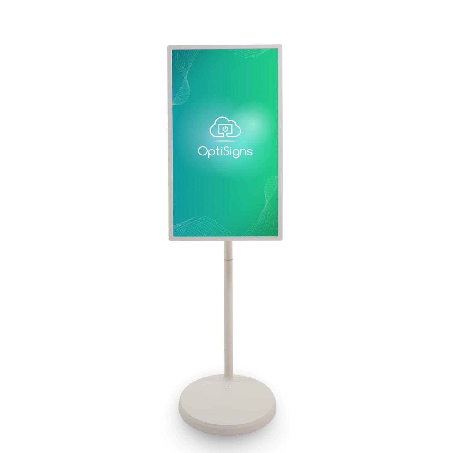 OptiSigns OptiKiosk 32 – Digital Signage Kiosk with 32” Touchscreen, Full HD Display, Preloaded Software for Remote Management, Subscription Required (with Stand & Rechargeable Battery)