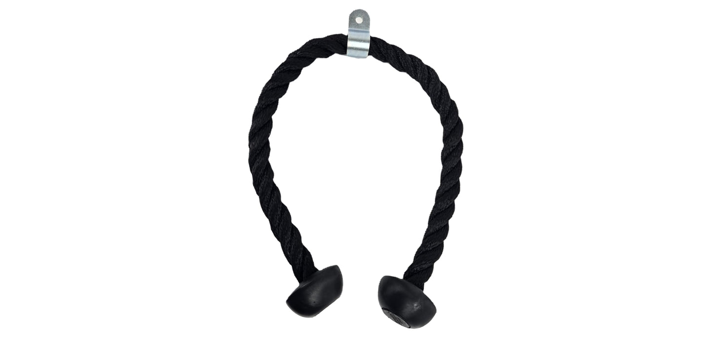 Grizzly Fitness Premium Nylon Tricep Rope Cable Attachment | Heavy-Duty Dual Ball Grip For Cable Machines | Solid Woven & Steel | For Ticeps, Face Pulls & Pulldowns | Black, Large 36"