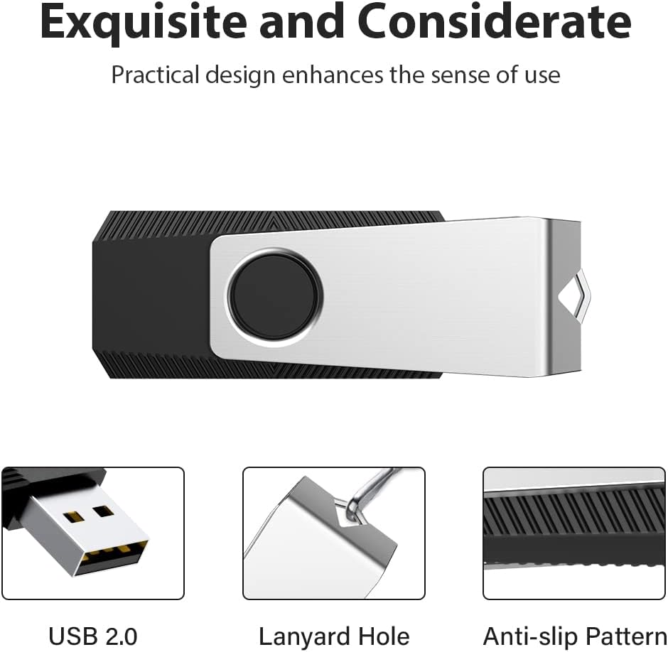 Aiibe 128GB 2 Pack 128GB 2.0 (128G, 2 Flash Drive USB Flash Drive Thumb Drive Zip Drive USB Memory Stick USB Drive