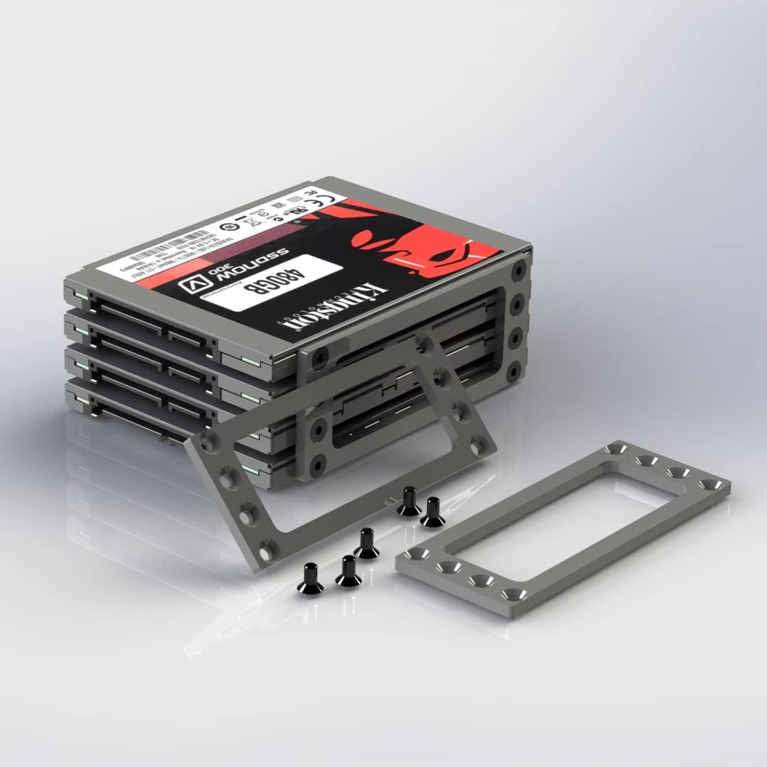 MerainMe 2.5 inch 4-Bay PC SSD HDD Cages Bracket Solid State Drive Frame Multi Layer Box Stacking External HD Cabinet