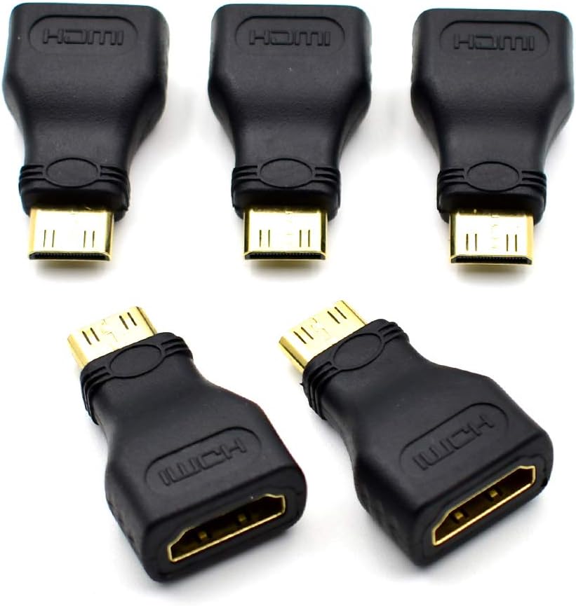 Bei Qian 5 Pack Gold Plated Mini HDMIi Male to HDMI Female High Speed HDMI Type C to Type A Compatible Adapter