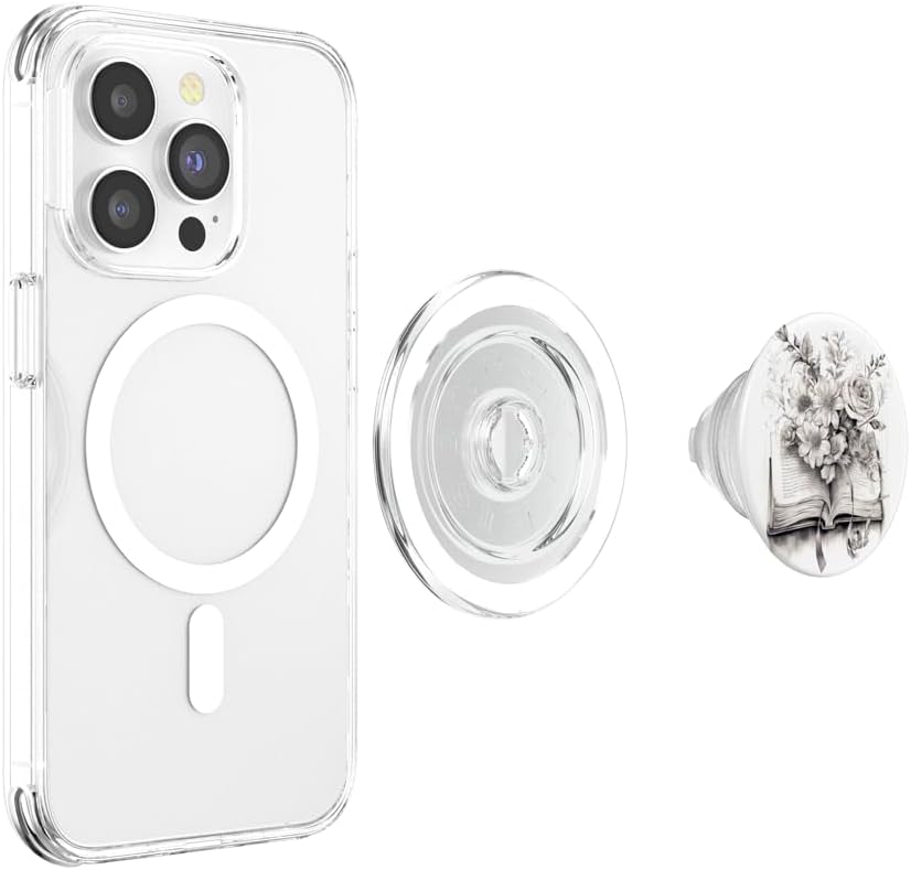 Cute Book Lover Reading Bookworm Botanical Books and Flowers Reading Book Lover Floral PopSockets MagSafe PopGrip