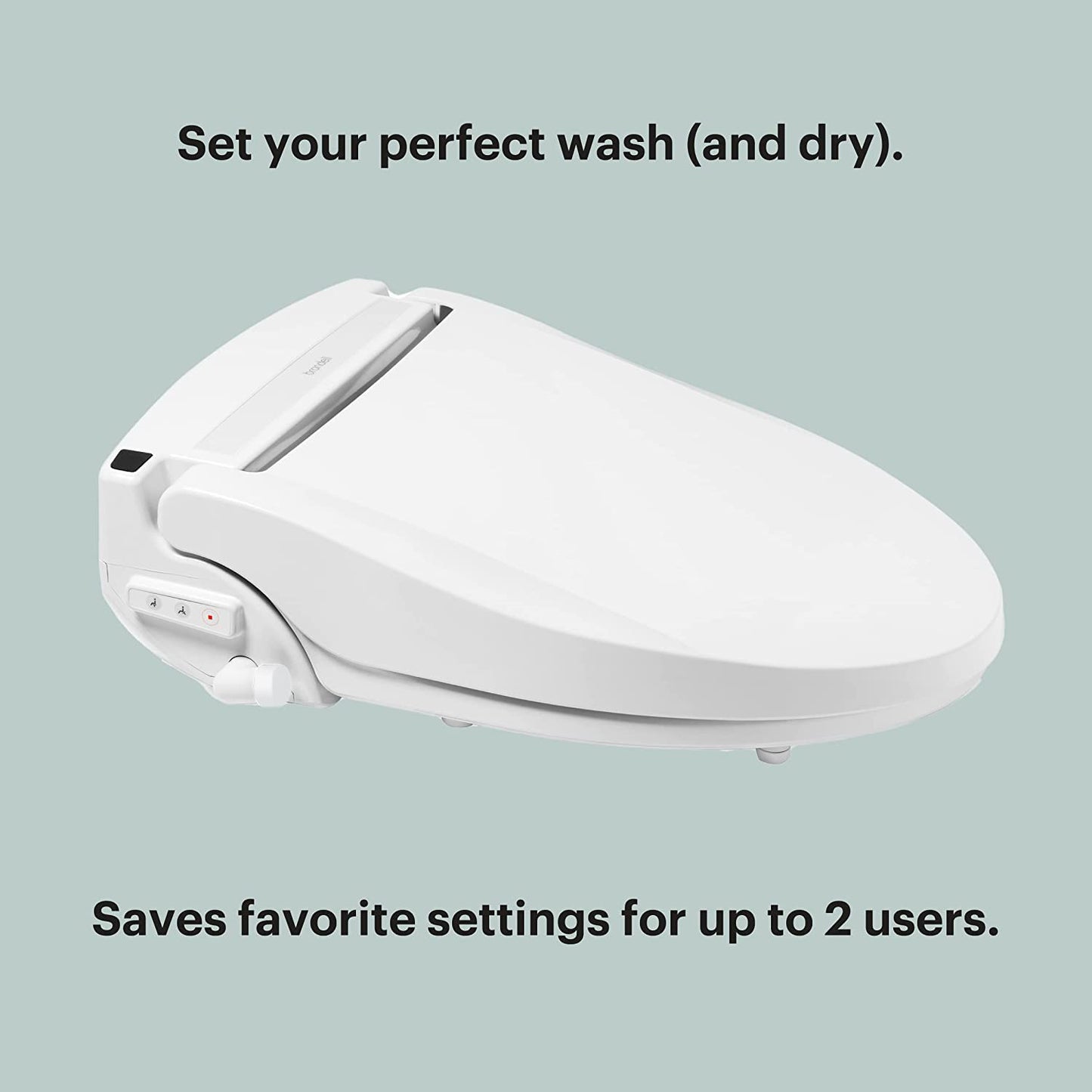 Brondell LE99 Bidet Toilet Seat, Fits Elongated Toilets, Electric Bidet with Remote, Warm Air Dryer, Strong Wash Mode, Stainless-Steel Nozzle, Saved User Settings & Easy Installation