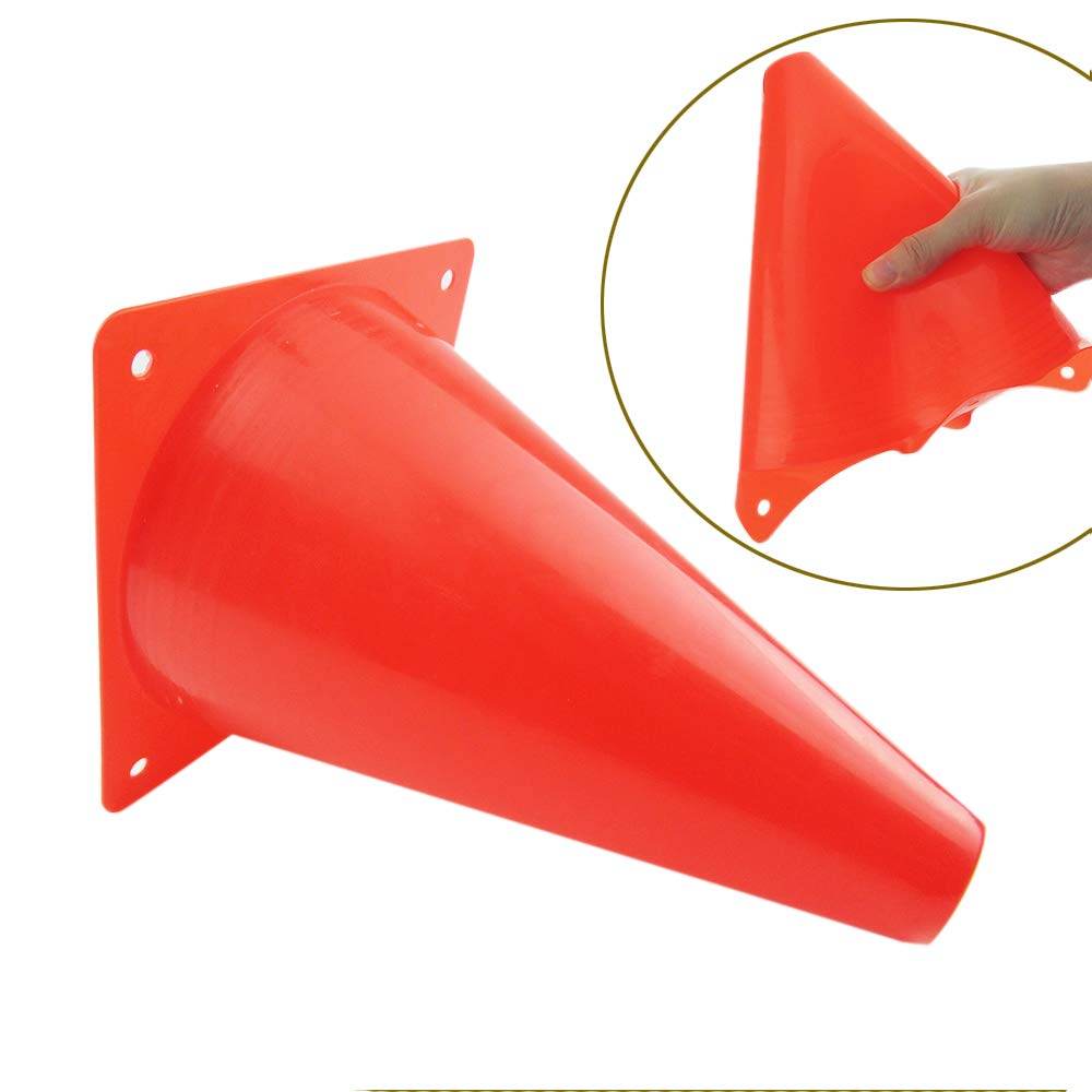 Mirepty 7 Inch Plastic Traffic Cones Sport Training Agility Marker Cone for Soccer, Skating, Football, Basketball, Indoor and Outdoor Games (Orange, 12 Pack)