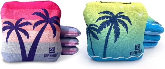 Professional Dual Sided Cornhole Bags- 16 oz 6x6 w/Premium Resin Fill - Official Tournament Slide/Stick Pro Bean Bags - Regulation/Approved