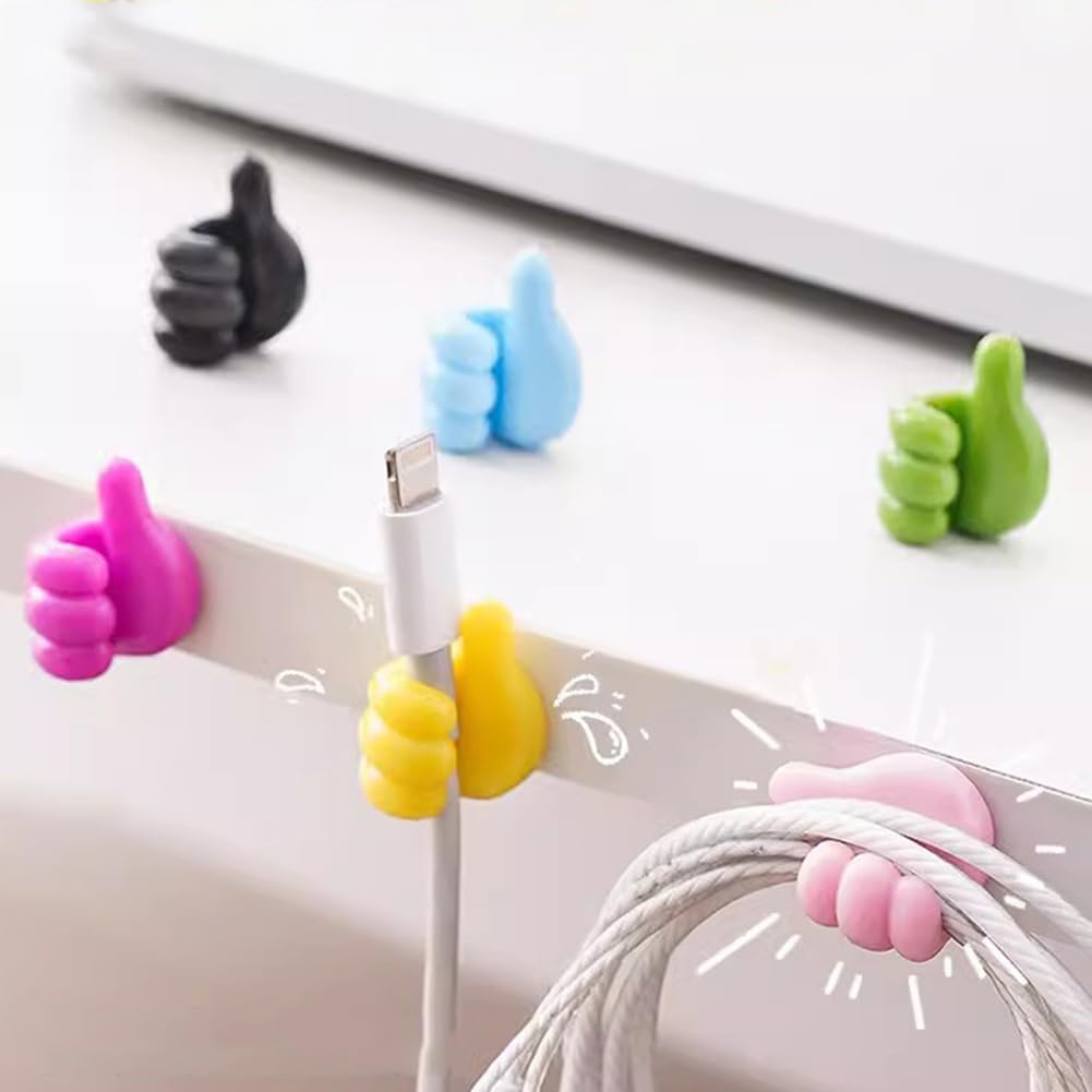 EDOTFISH 10 Packs, Creative Cable Clips, Adhesive Cord Holder - Under Desk Cable Management, Phone Charger Wire