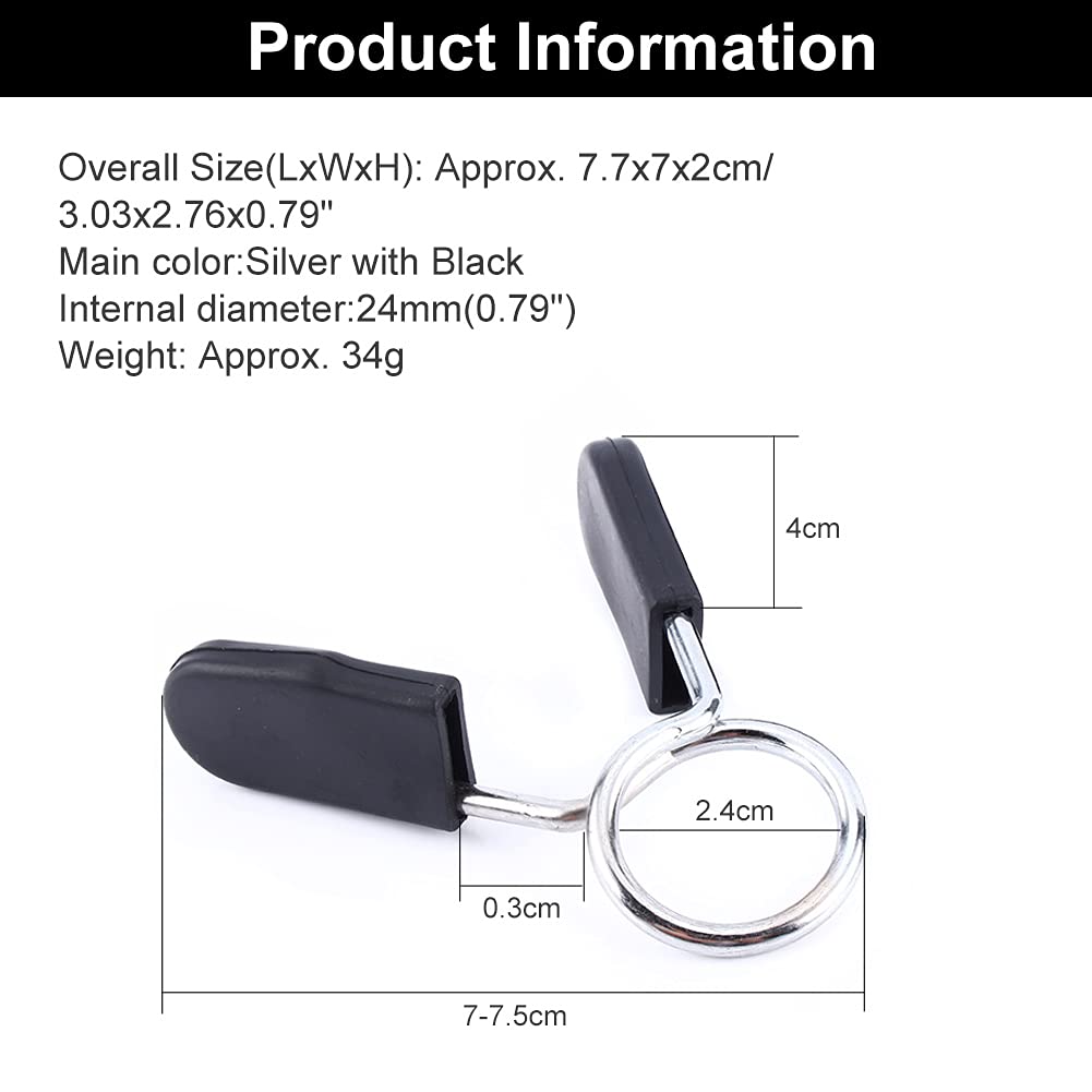 Barbell Collars, Secure Spring Lock Mechanism, Weight Clamps 1 Inch Barbell Compatible for Gym Powerlifting Weightlifting Home Workout Fitness Enthusiasts