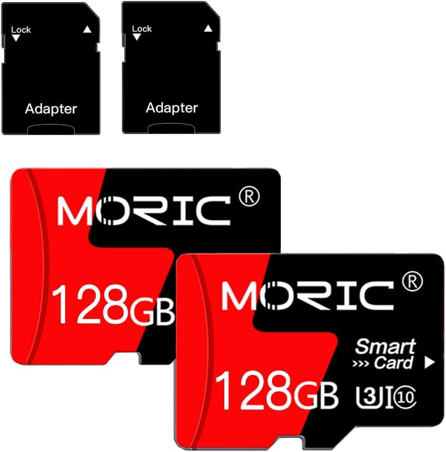 MORIC 2 Pack 128GB Card,C10 A1 Micro SD Card with Adapter High Speed Memory Memory TF Card for Camera/Dash