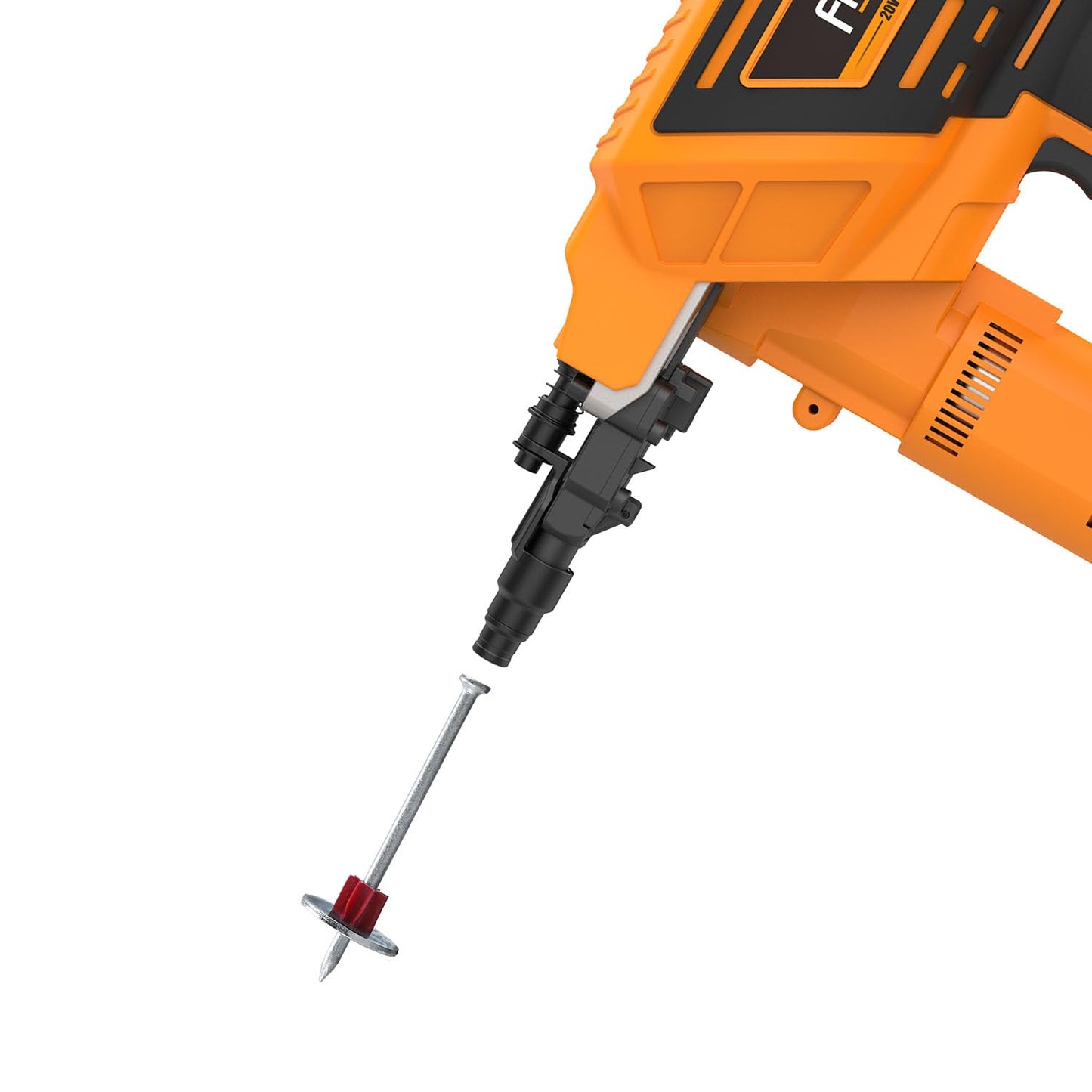 Freeman PE20VCNPN 20 Volt Cordless and Brushless 3" Single Pin Concrete Nailer Kit with Lithium Ion Battery, Charger, and Case – 750 Shots per Charge