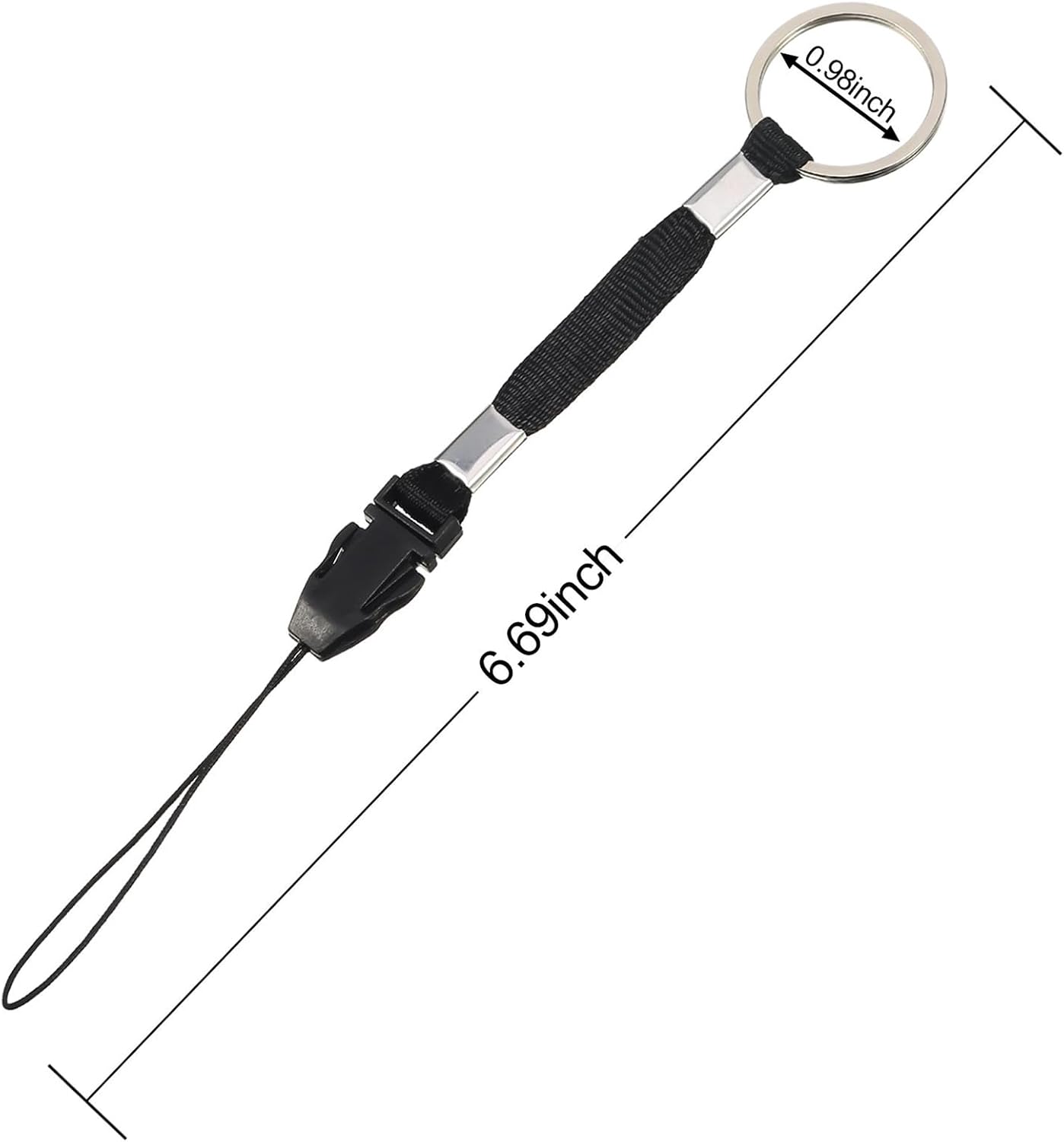 20 Mp3, Mp4 Bememo Pcs Black Nylon Lanyard Strap Short Detachable Lanyard for USB Flash Drive, Player, Keychain, ID