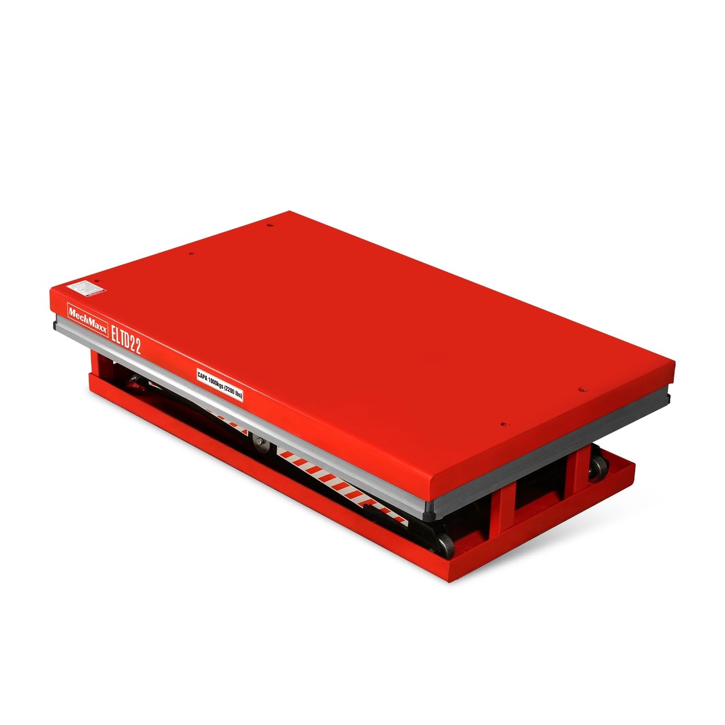 Mechmaxx 2200 lbs Capacity Stationary Electric Hydraulic Double Scissor Lift Table – 63" x 39.4" Platform, 70.1" Lift Height, UL Certified Motor, UL Certified Motor,Model ELTD22