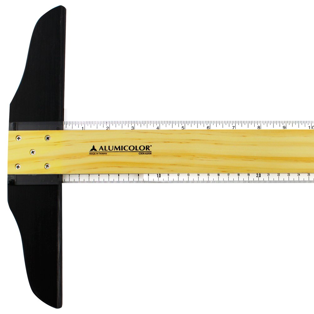 Alumicolor Acrylic Calibrated T-Square for Art, Framing & Drafting, Natural Wood Color, Pack of 10-36IN, (89936)