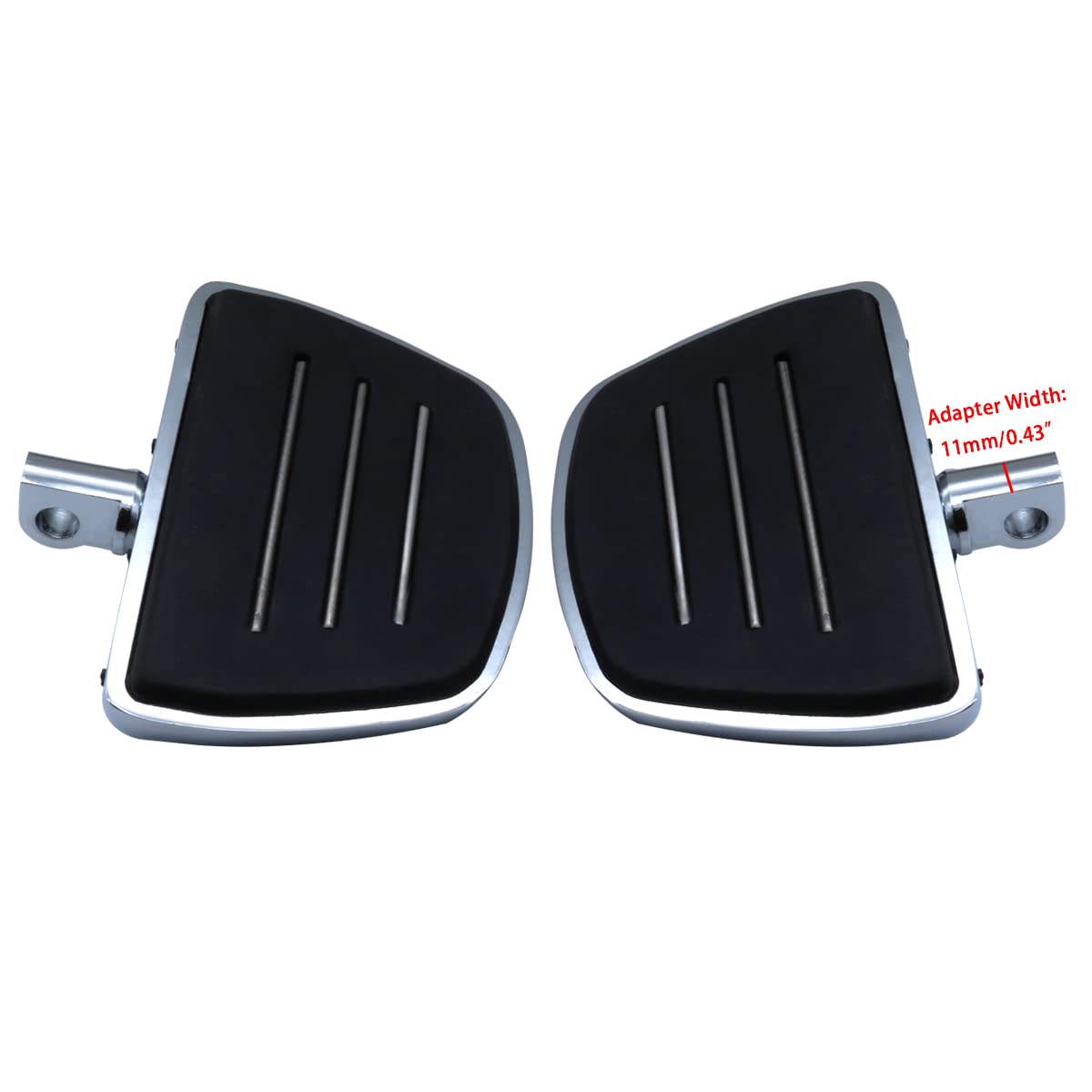 Motorcycle Mini Board Floorboards Footpegs Pedals Footrests Highway Pegs with Male Mount Adapters & Anti-Slip Rubber Universal for Harley Davidson Dyna Touring Dyna Suzuki Yamaha Triumph (Chrome)