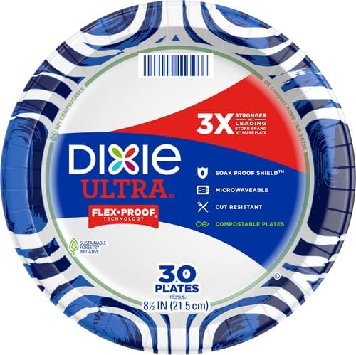 Dixie Ultra Disposable Paper Plates - 8.5 Inch Lunch & Light Dinner Size - 300 Count (10 Packs)