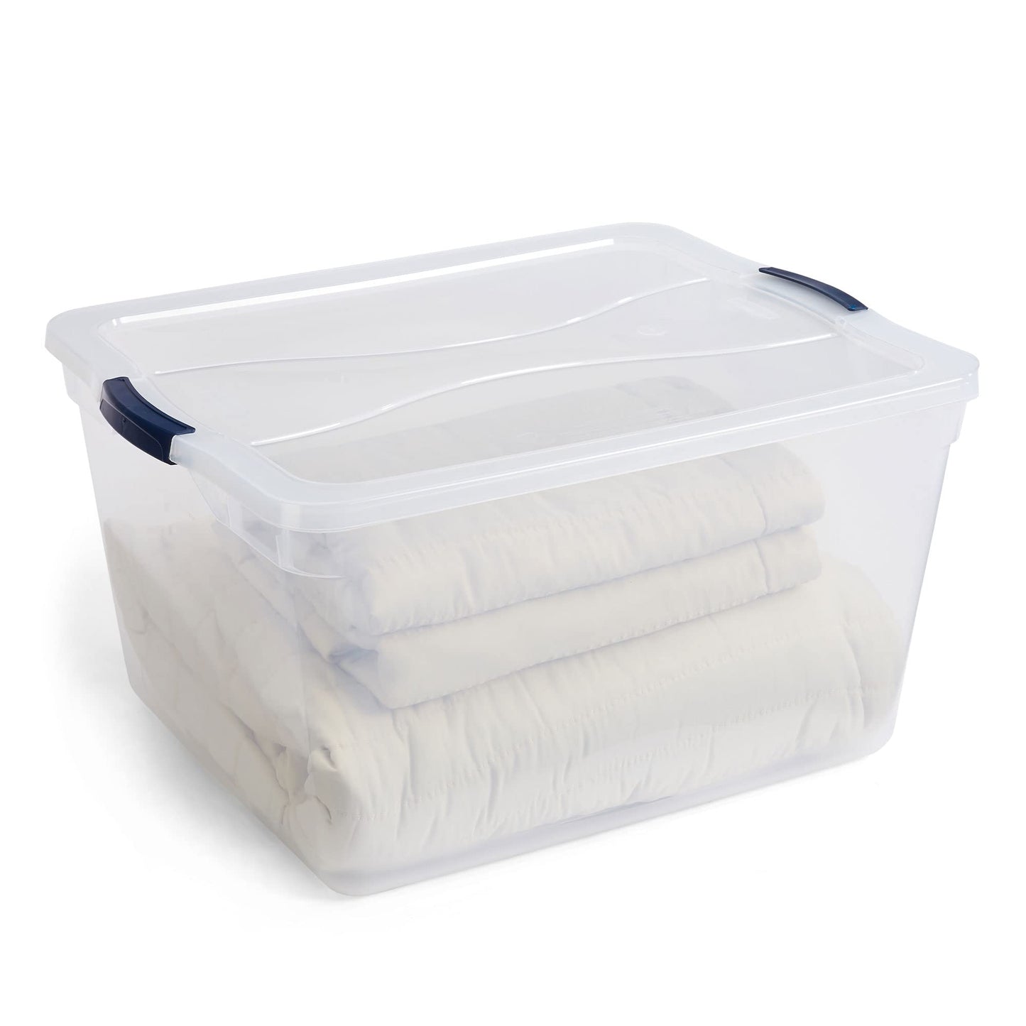 Rubbermaid Cleverstore 71 Qt Clear Storage Bins with Lids, 4-Pack, Stackable, BPA-Free, Made in USA