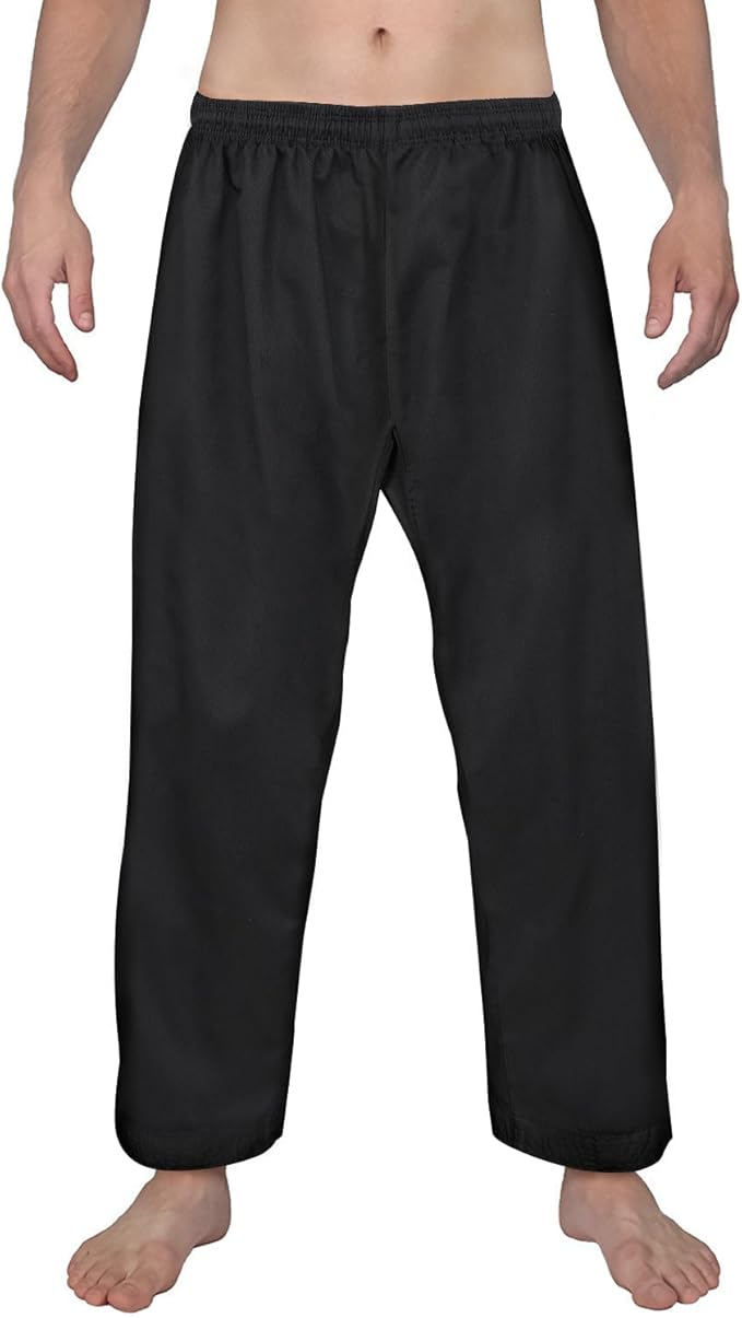 FitsT4 Sports Karate Pants 8oz Middleweight Elastic Waist Martial Arts Pants Perfect for Training or Competition, 000-5