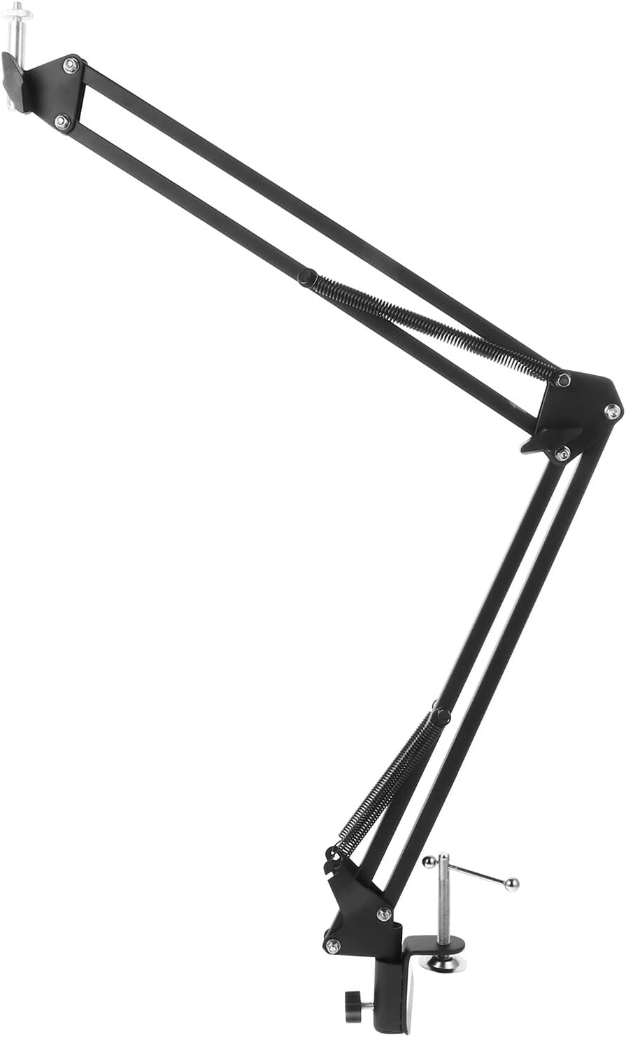 Cabilock 1/4 Inch Metal Webcam Clamp Stand with Adjustable Scissor Arm, Desktop Camera Holder with Screw, Black