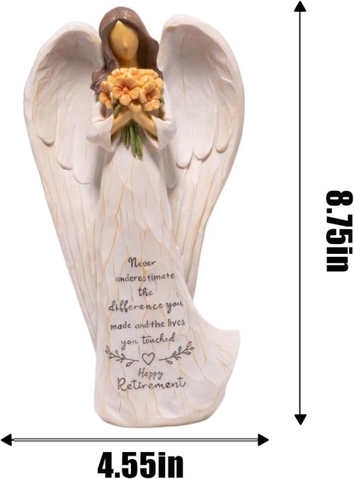Hodao Angel Figurine - Inspirational Retirement Gift for Women | Hand-Painted Resin Keepsake
