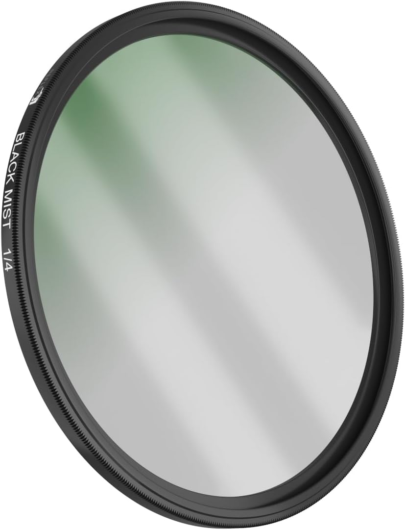 Reflex Camera 77mm 1/4 Black Mist Filter Premium Soft Diffusion Effect for Cinematic Glow and Reduced Contrast in DSLR