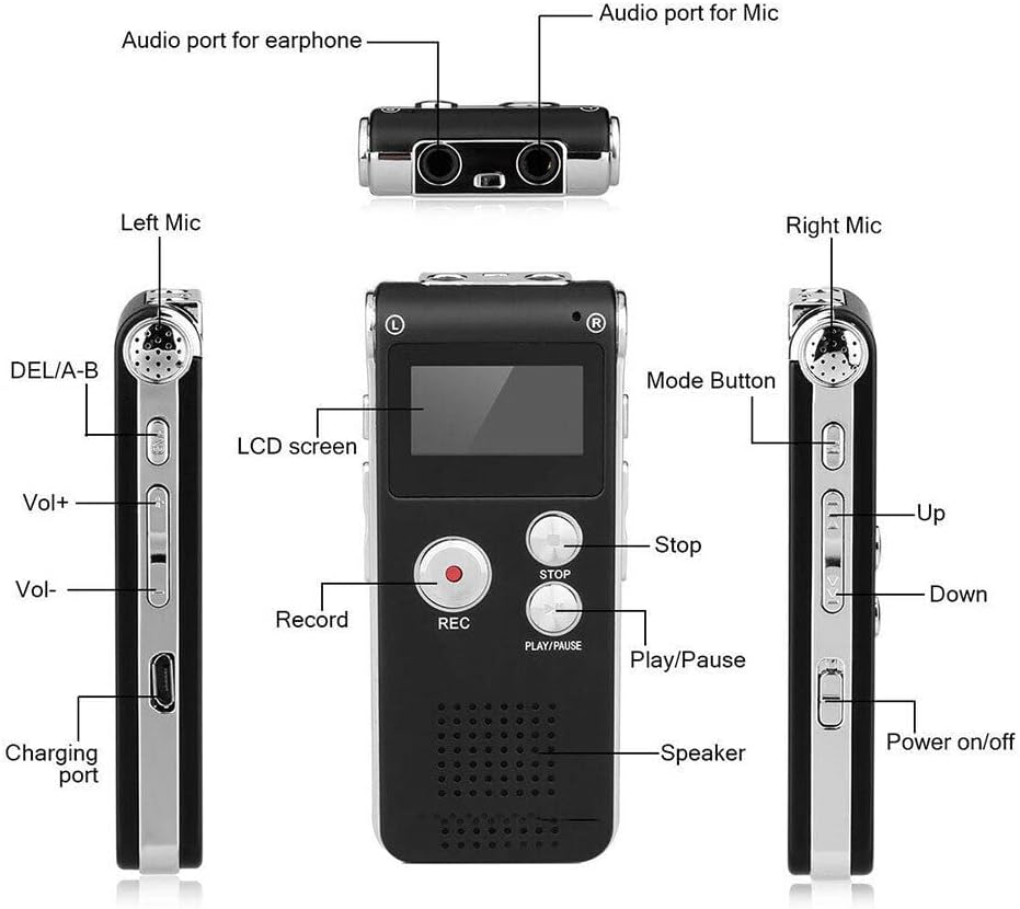 TEAMWILL 8GB Paranormal Ghost Hunting Equipment Digital EVP Voice Activated Recorder USB