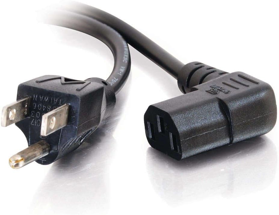 C2G 6FT 90 (24240) Premium Degree Replacement AC Power Cord - Durable Power Cable for TV, Computer, Monitor, Appliance