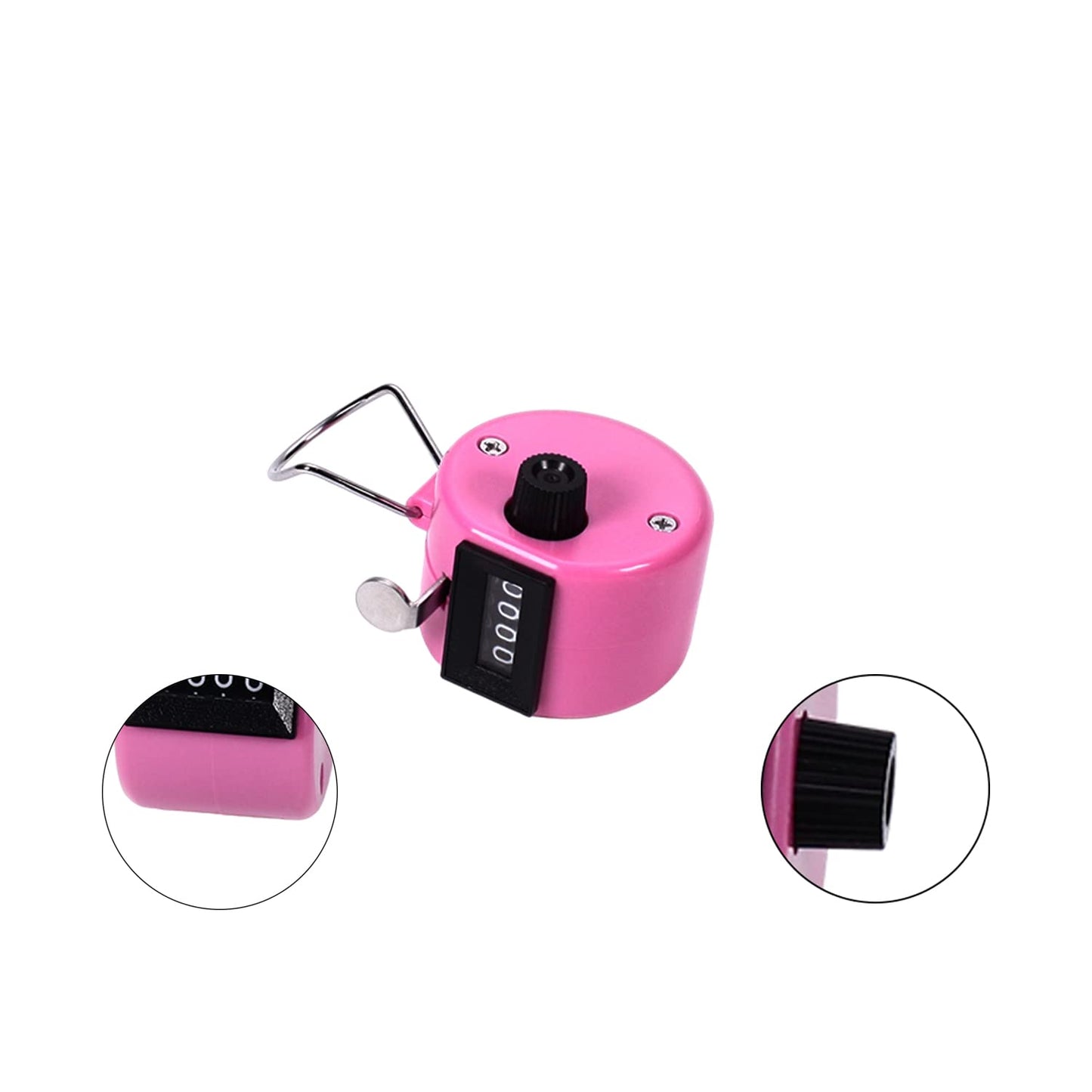 Othmro Plasitc Hand Tally Counter 4-Digit Tally Counters Mechanical Palm Counter Clicker Counter Handheld Pitch Click Counter Number Count for Row, People, Golf, Lap & Knitting, Pink