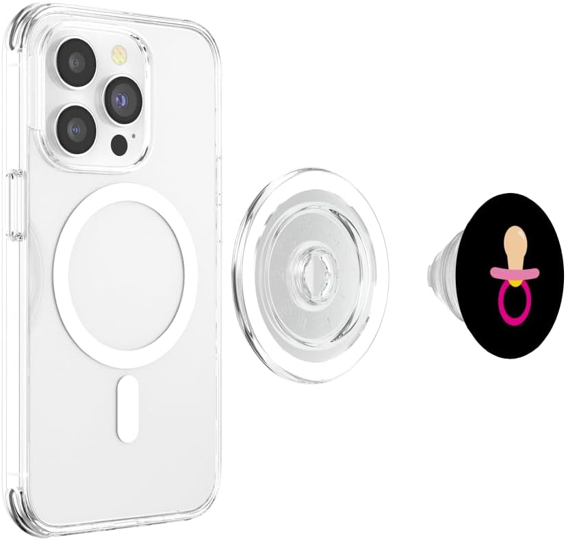 Baby Pacifier Pink Cute Funny Childs Kids Gift Baby Pacifier PopSockets MagSafe PopGrip for iPhone