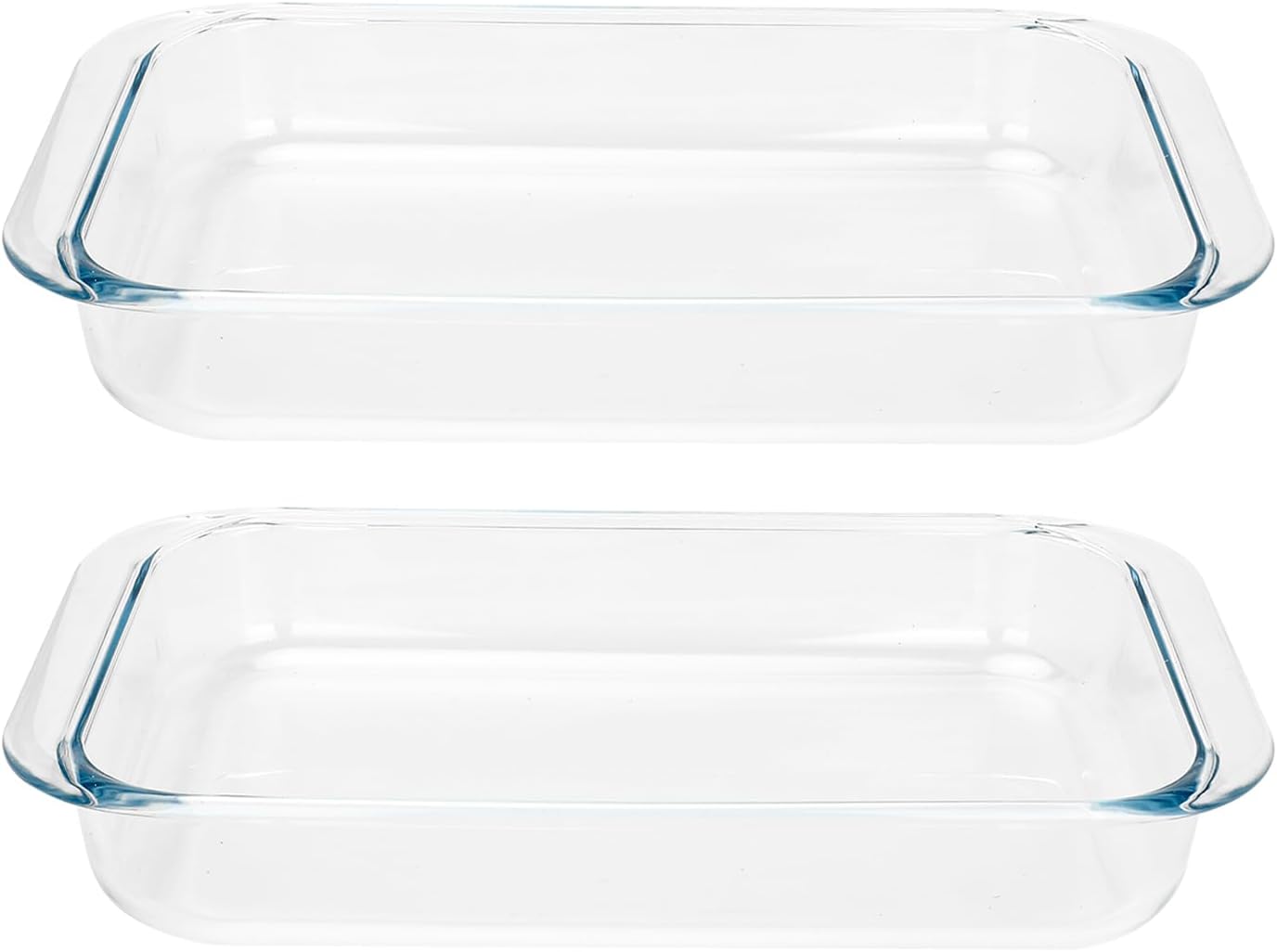 Regine Switzerland 1-Quart Tempered Glass Baking Dishes - Personal Sized Oblong Cookware (2 Pack)
